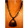 Necklace, Handmade From Glass & Wooden Beads And Sono Wood