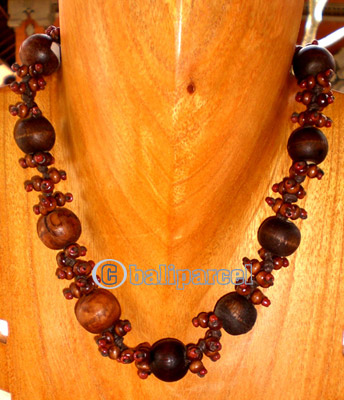 Necklace, Handmade From Wooden Beads.