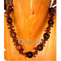 Necklace, Handmade From Wooden Beads.