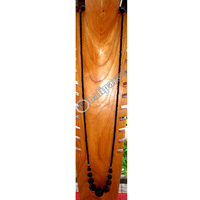 Necklace, Handmade From Glass Beads And Wooden Beads