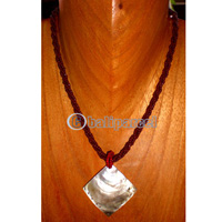 Necklace, Handmade From Glass Beads And Shell.