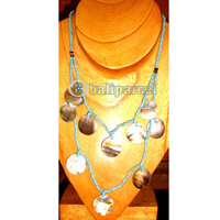 Necklace, Handmade From Glass Beads And Shell