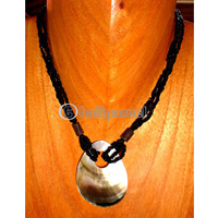 Necklace, Handmade From Glass Beads And Shell.