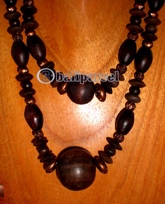 Necklace, Handmade From Wooden Beads.