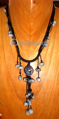 Necklace, Handmade From Shell And Cotton String.