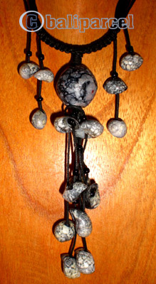 Necklace, Handmade From Shell And Cotton String.