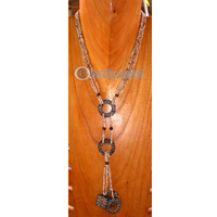 Necklace, Handmade From Glass And Wooden Beads And Coconut Shell