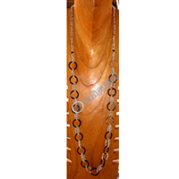 Necklace, Handmade From Galss And Wooden Beads.
