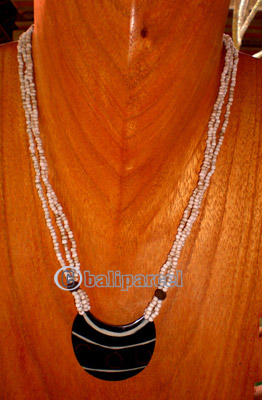 Necklace, Handmade From Resin And Glass Beads.