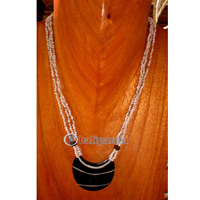 Necklace, Handmade From Resin And Glass Beads.