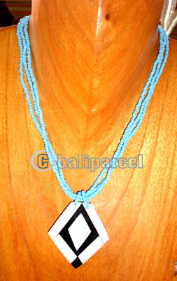 Necklace, Handmade From Resin And Glass Beads.