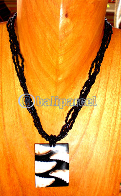 Necklace, Handmade From Resin And Glass Beads.