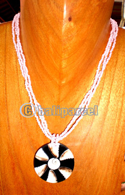 Necklace, Handmade From Resin And Glass Beads.