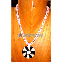 Necklace, Handmade From Resin And Glass Beads.