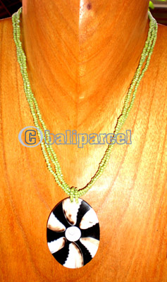 Necklace, Handmade From Resin And Glass Beads.