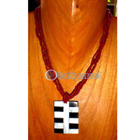 Necklace, Handmade From Resin And Glass Beads.