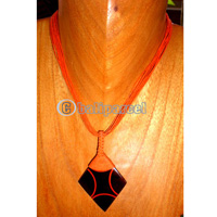 Necklace, Handmade From Resin And Cotton String