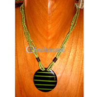 Necklace, Handmade From Resin And Glass Beads.