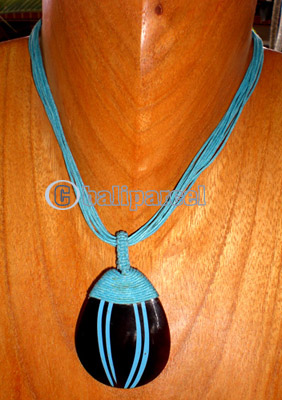 Necklace, Handmade From Resin And Cotton String