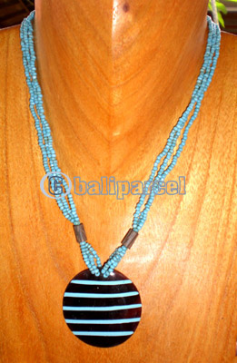 Necklace, Handmade From Resin And Glass Beads.