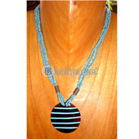 Necklace, Handmade From Resin And Glass Beads.