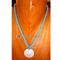 Necklace, Handmade From Glass Beads And Shell. 