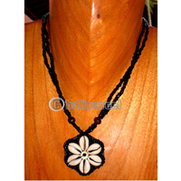 Necklace, Handmade From Glass Beads And Shell 