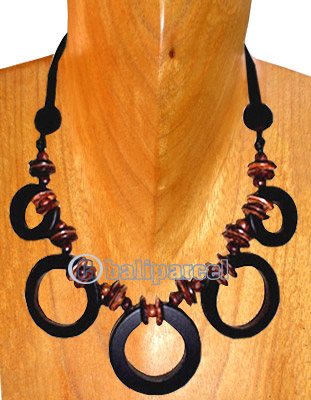 Wooden Necklaces, Handmade From Sono Wood And Coconut Beads .