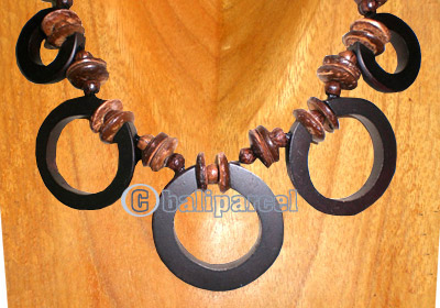 Wooden Necklaces, Handmade From Sono Wood And Coconut Beads .