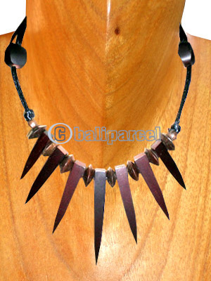 Wooden Necklaces, Handmade From Sono Wood And Wooden Beads .
