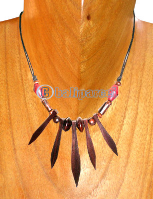 Wooden Necklaces, Handmade From Sono Wood And Wooden Beads .