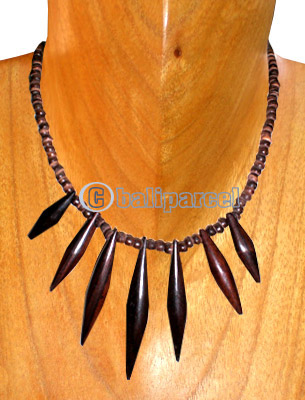 Wooden Necklaces, Handmade From Coconut Wood And Wooden Beads .