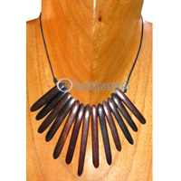 Wooden Necklaces, Handmade From Sono Wood And Wooden Beads .