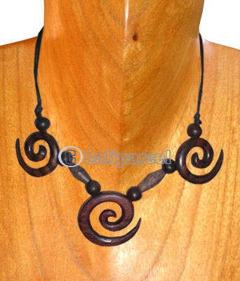 Wooden Necklaces, Handmade From Sono Wood And Wooden Beads .