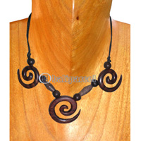 Wooden Necklaces, Handmade From Sono Wood And Wooden Beads .
