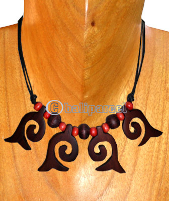 Wooden Necklaces, Handmade From Sono Wood And Wooden Beads .