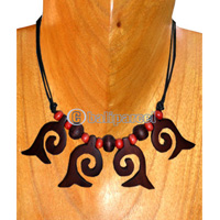 Wooden Necklaces, Handmade From Sono Wood And Wooden Beads .
