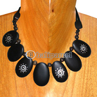 Wooden Necklaces, Handmade From Sono Wood And Wooden Beads .