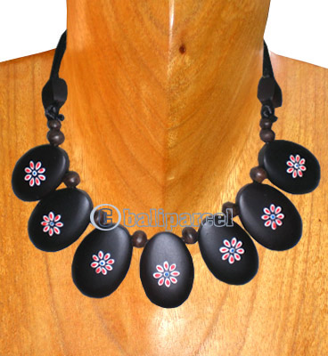 Wooden Necklaces, Handmade From Sono Wood And Wooden Beads .
