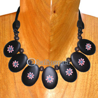 Wooden Necklaces, Handmade From Sono Wood And Wooden Beads .