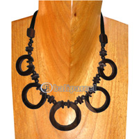Wooden Necklaces, Handmade From Sono Wood And Coconut Beads .
