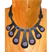 Wooden Necklaces, Handmade From Sono Wood And Wooden Beads .