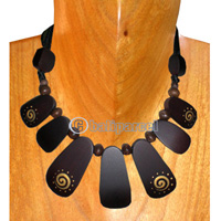 Wooden Necklaces, Handmade From Sono Wood And Wooden Beads .