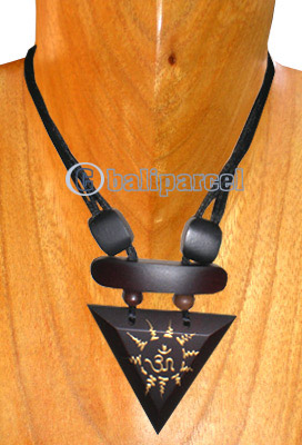 Wooden Necklaces, Handmade From Sono Wood With Beads And Gold Painted