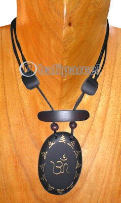 Wooden Necklaces, Handmade From Sono Wood With Beads And Gold Painted
