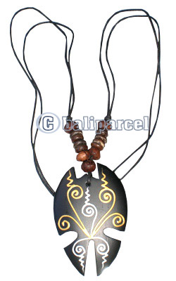 Wooden Necklaces, Handmade From Sono Wood With Hanpainted And Wooden Beads .
