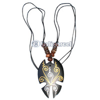 Wooden Necklaces, Handmade From Sono Wood With Hanpainted And Wooden Beads .