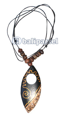 Wooden Necklaces, Handmade From Sono Wood With Hanpainted And Wooden Beads .