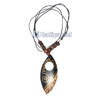Wooden Necklaces, Handmade From Sono Wood With Hanpainted And Wooden Beads .
