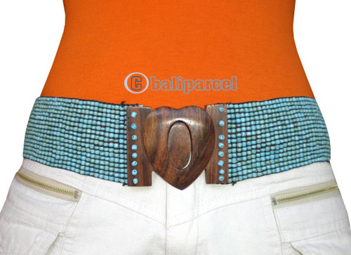 Belt, Handmade From Glass Beads And Sono Wood